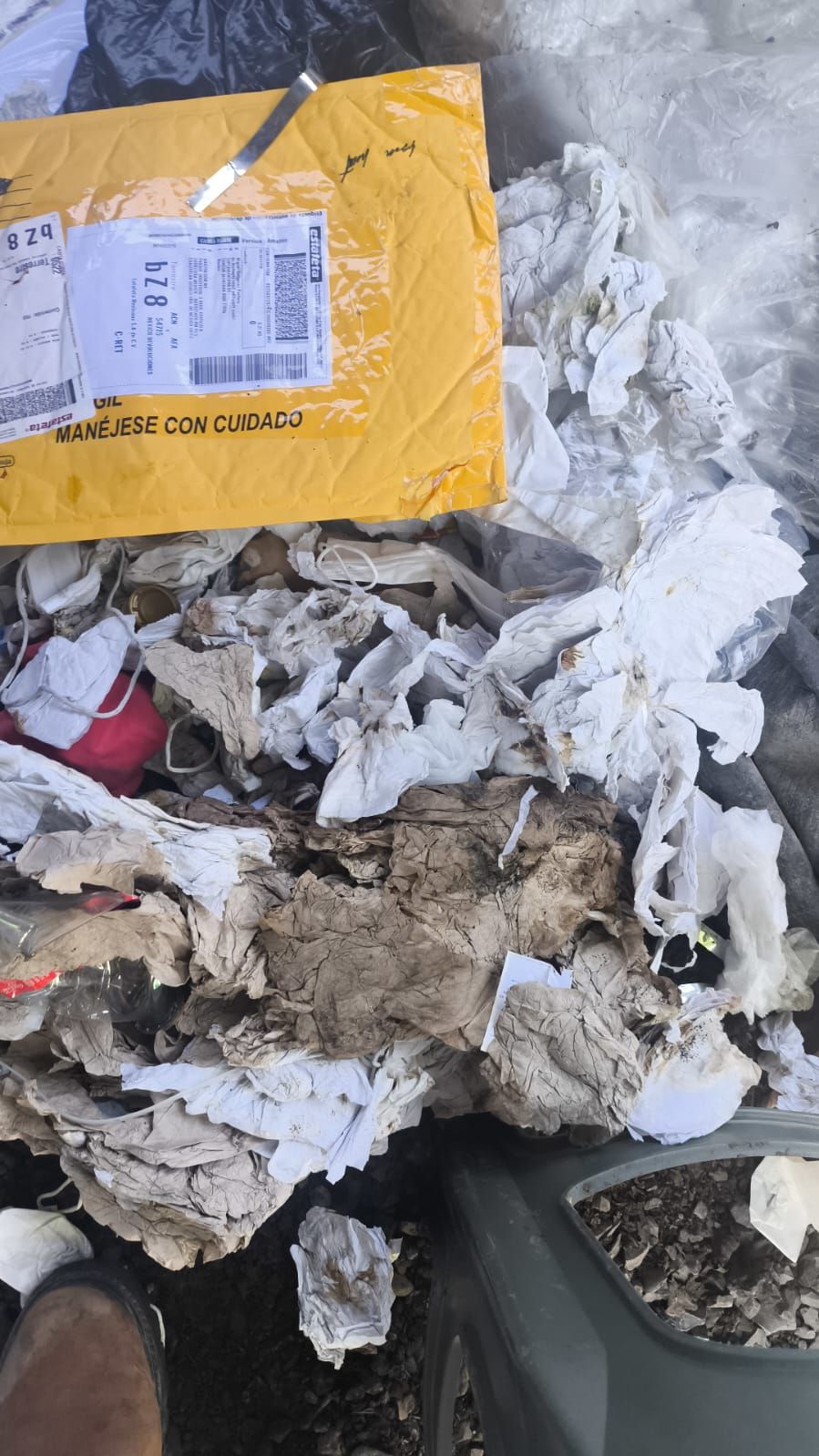 Mixed household waste before processing